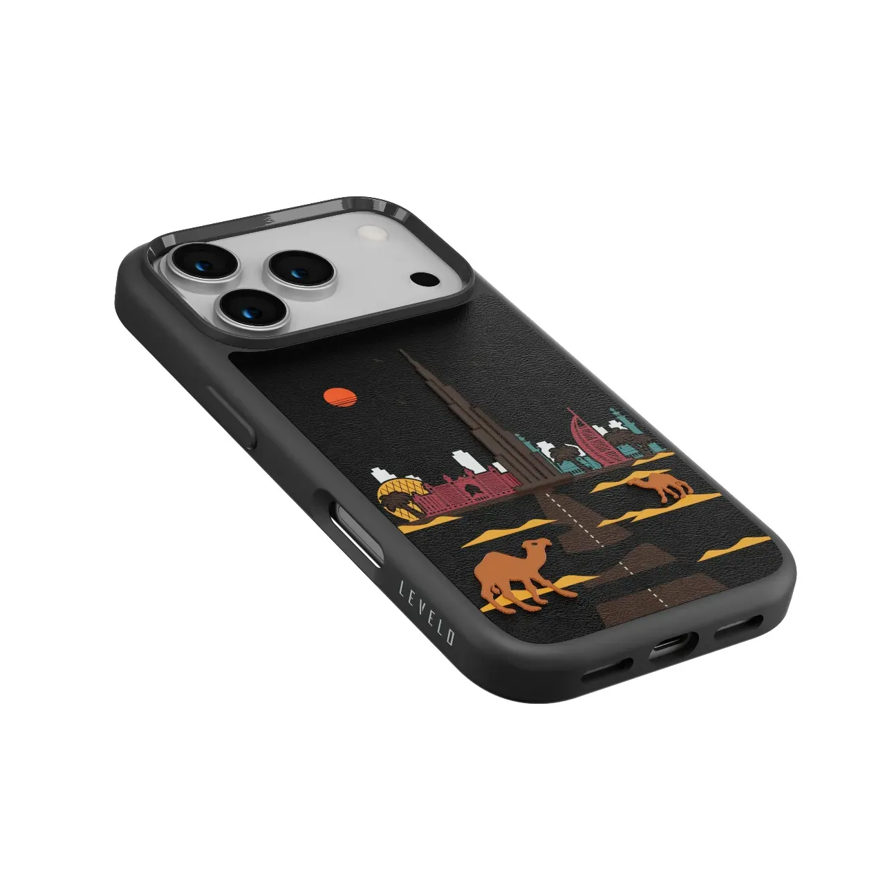 Levelo Vallo Robuste Hülle - Stickerei Dubai Apple iPhone 17 Pro Max