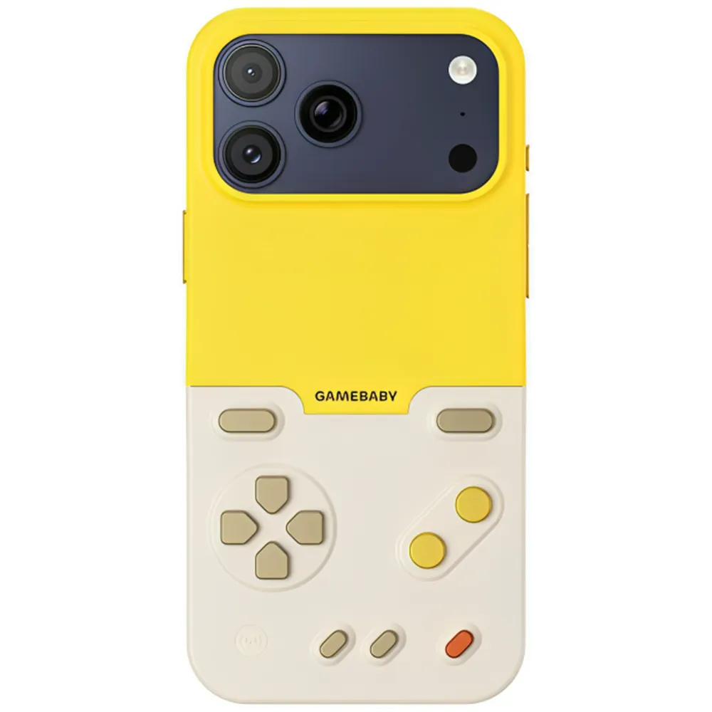 BitmoLab GameBaby Retro Gaming Schutzhülle iPhone 17 Pro Max Gelb