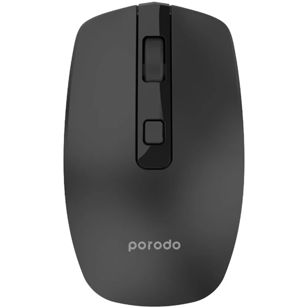 Porodo Kabellose Bluetooth Maus 2.4G wiederaufladbar 1600 DPI Schwarz