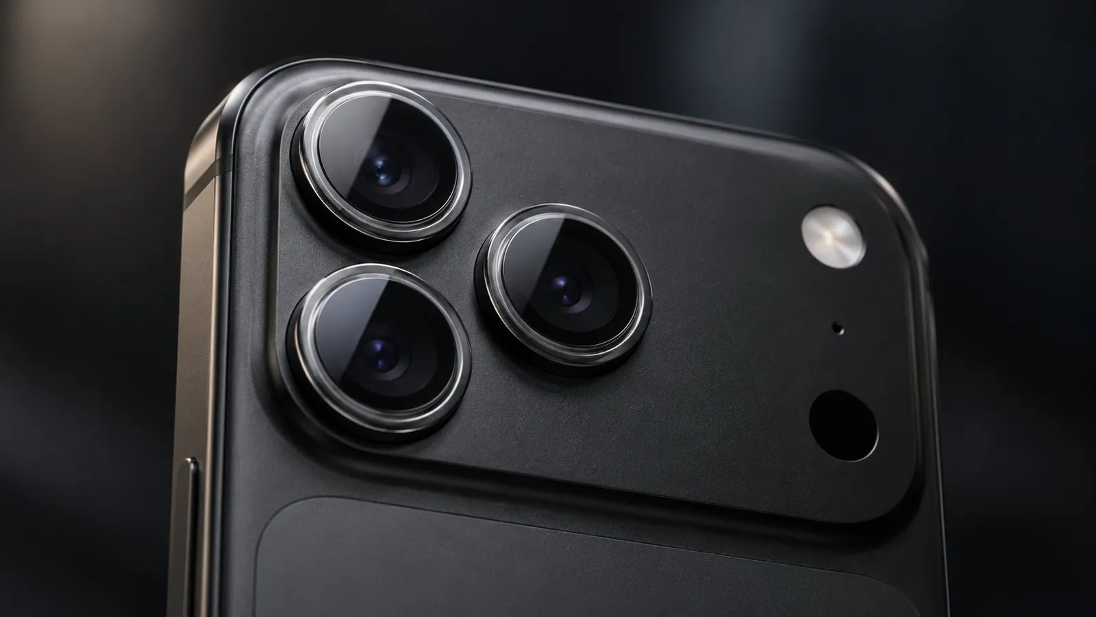 Nahaufnahme der Dreifach-Kamera eines iPhones mit Schutzringen auf den Linsen