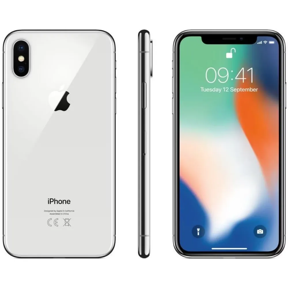 Refurbished Apple iPhone X 64GB Silver – Sehr gut - natelo